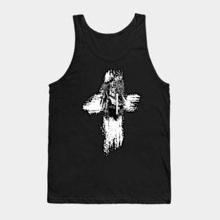 Dark Skull Wings Biker Style Top With Motif Tank Top